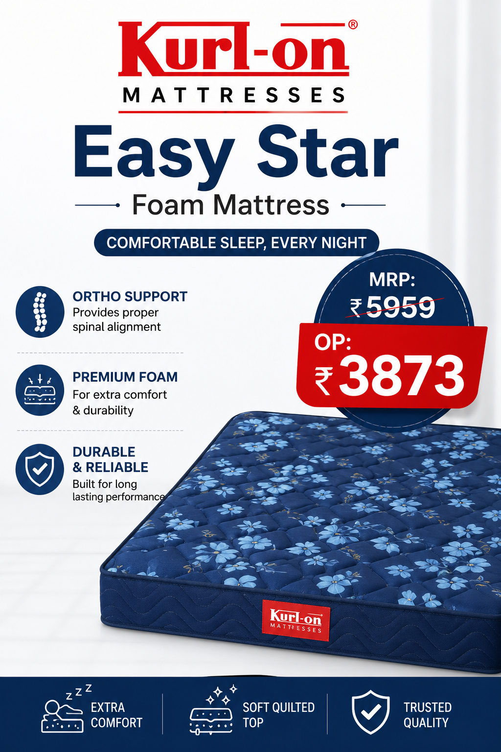 Kurl-On Easy Star Foam Mattress 3*6